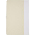 Dairy Dream A5 size reference recycled milk cartons notebook and ballpoint pen set – White back view