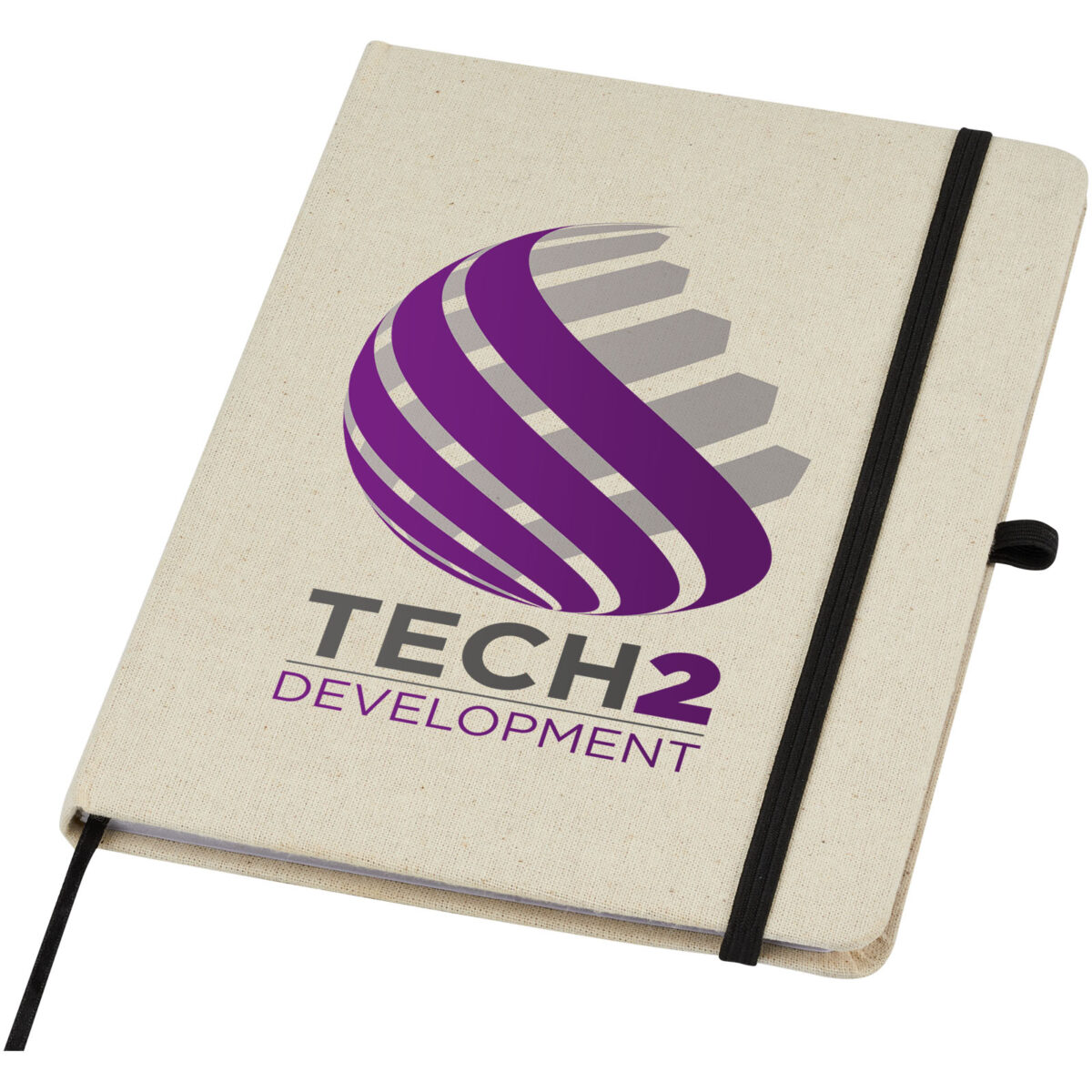 Tutico organic cotton hardcover notebook – Natural with logo