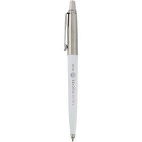 Parker Jotter Recycled ballpoint pen (blue ink) – White with logo
