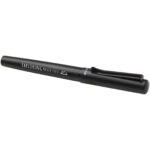 Lucetta recycled aluminium fountain pen (black ink) – Solid black with logo