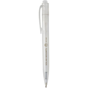 Thalaasa ocean-bound plastic ballpoint pen (black ink) – White with logo