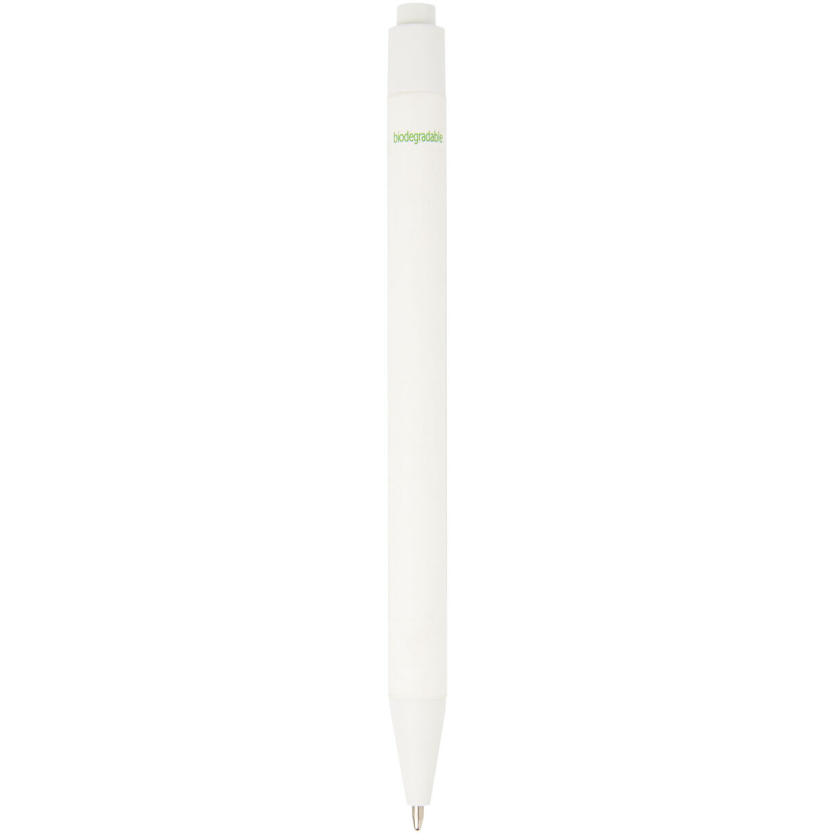Chartik monochromatic recycled paper ballpoint pen with matte finish (black ink) – White back view