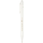 Chartik monochromatic recycled paper ballpoint pen with matte finish (black ink) – White with logo