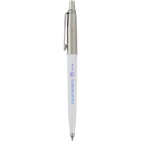 Parker Jotter Recycled ballpoint pen (black ink) – White with logo