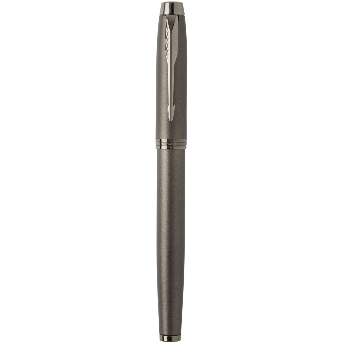 Parker IM fountain pen (black ink) – Solid black front view