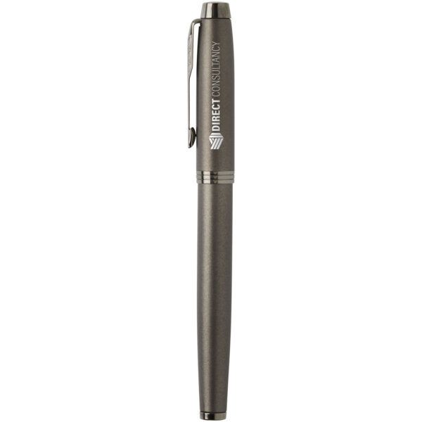 Parker IM fountain pen (black ink) – Solid black with logo