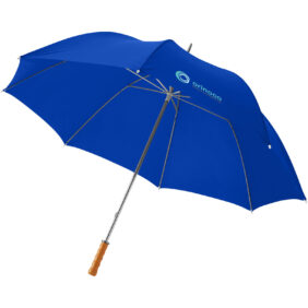 Karl 30" golf umbrella with wooden handle – Royal blue with logo