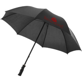 Barry 23" auto open umbrella – Solid black with logo