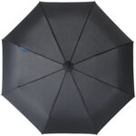 Trav 21.5" foldable auto open/close umbrella – Solid black front view