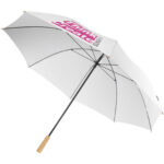 Romee 30'' windproof recycled PET golf umbrella – White with logo