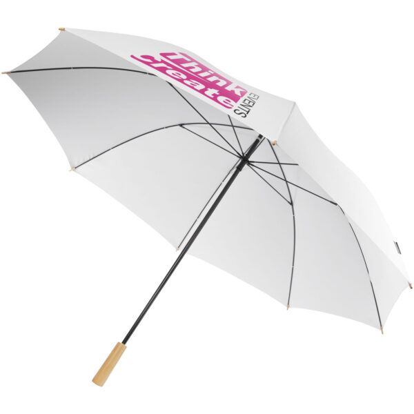 Romee 30'' windproof recycled PET golf umbrella – White with logo