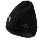Spire beanie – Solid black with logo