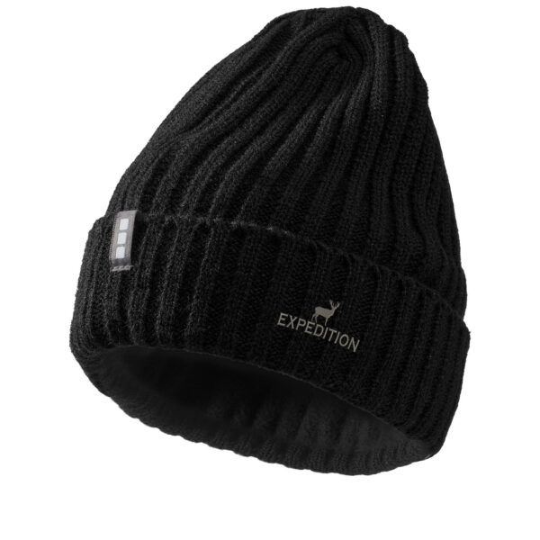 Spire beanie – Solid black with logo