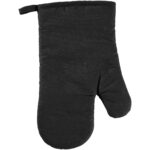 Zander oven mitt – Solid black front view
