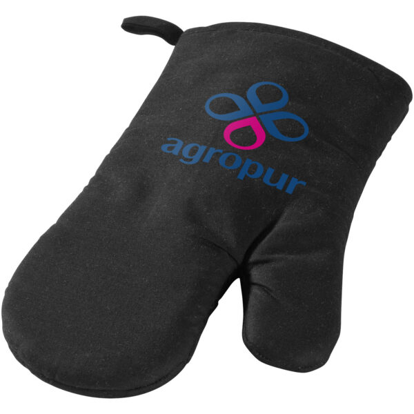 Zander oven mitt – Solid black with logo