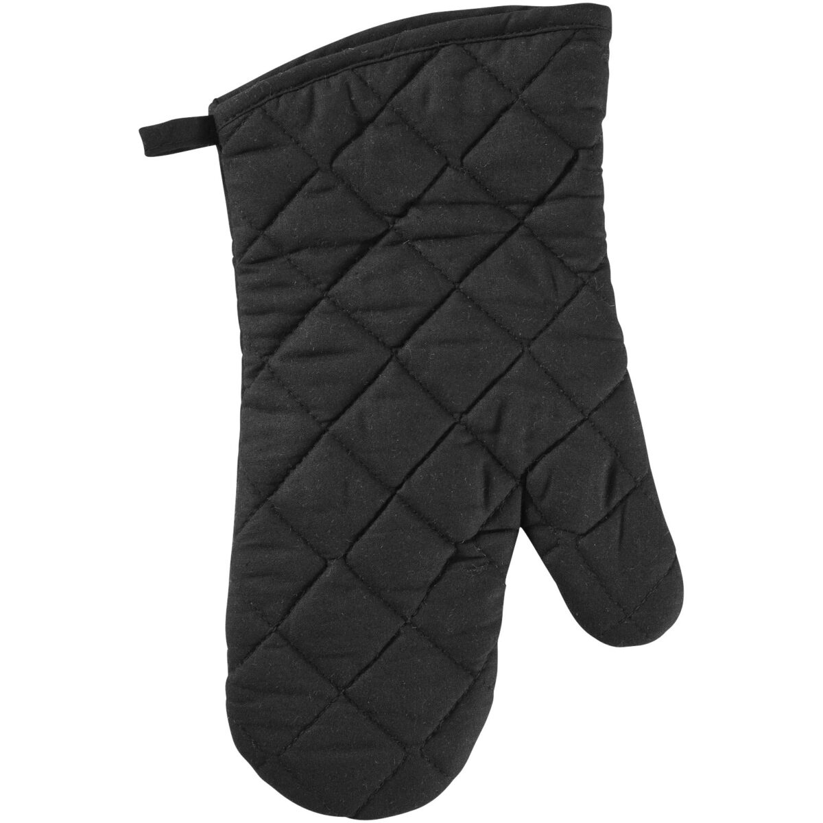 Maya oven glove with silicone grip – Shiny black back view