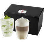 Boda 2-piece glass set – Transparent clear with logo