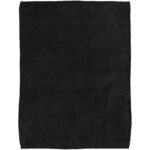 Bay extra soft coral fleece plaid blanket – Solid black front view