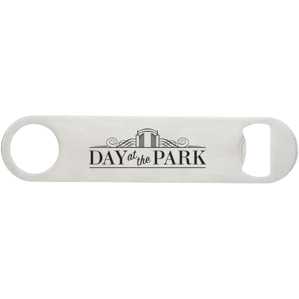 Paddle bottle opener – Silver with logo