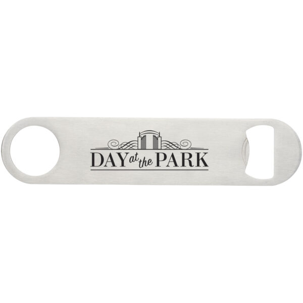 Paddle bottle opener – Silver with logo