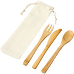Celuk bamboo cutlery set – Natural with logo
