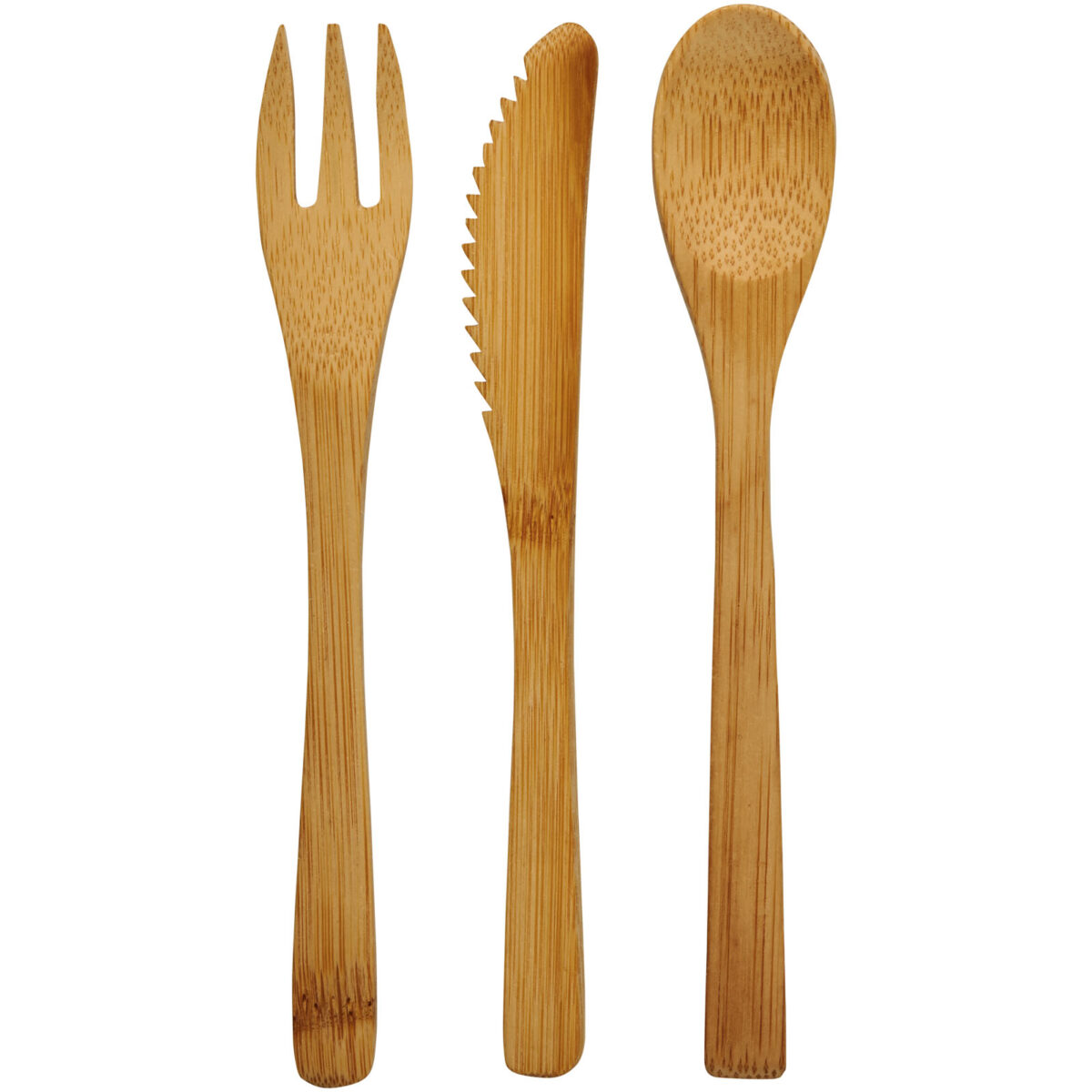 Celuk bamboo cutlery set – Natural front view