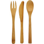 Celuk bamboo cutlery set – Natural front view