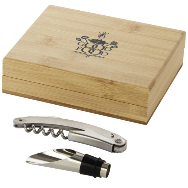 Merlou 2-piece wine set – Natural with logo