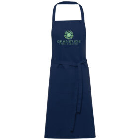 Orissa 200 g/m² organic cotton apron – Navy with logo