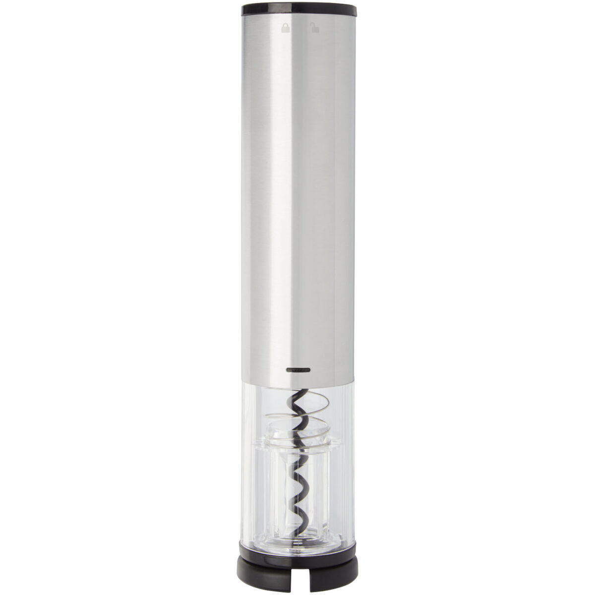 Pino electric wine opener with wine tools – Silver back view