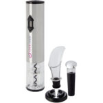 Pino electric wine opener with wine tools – Silver with logo