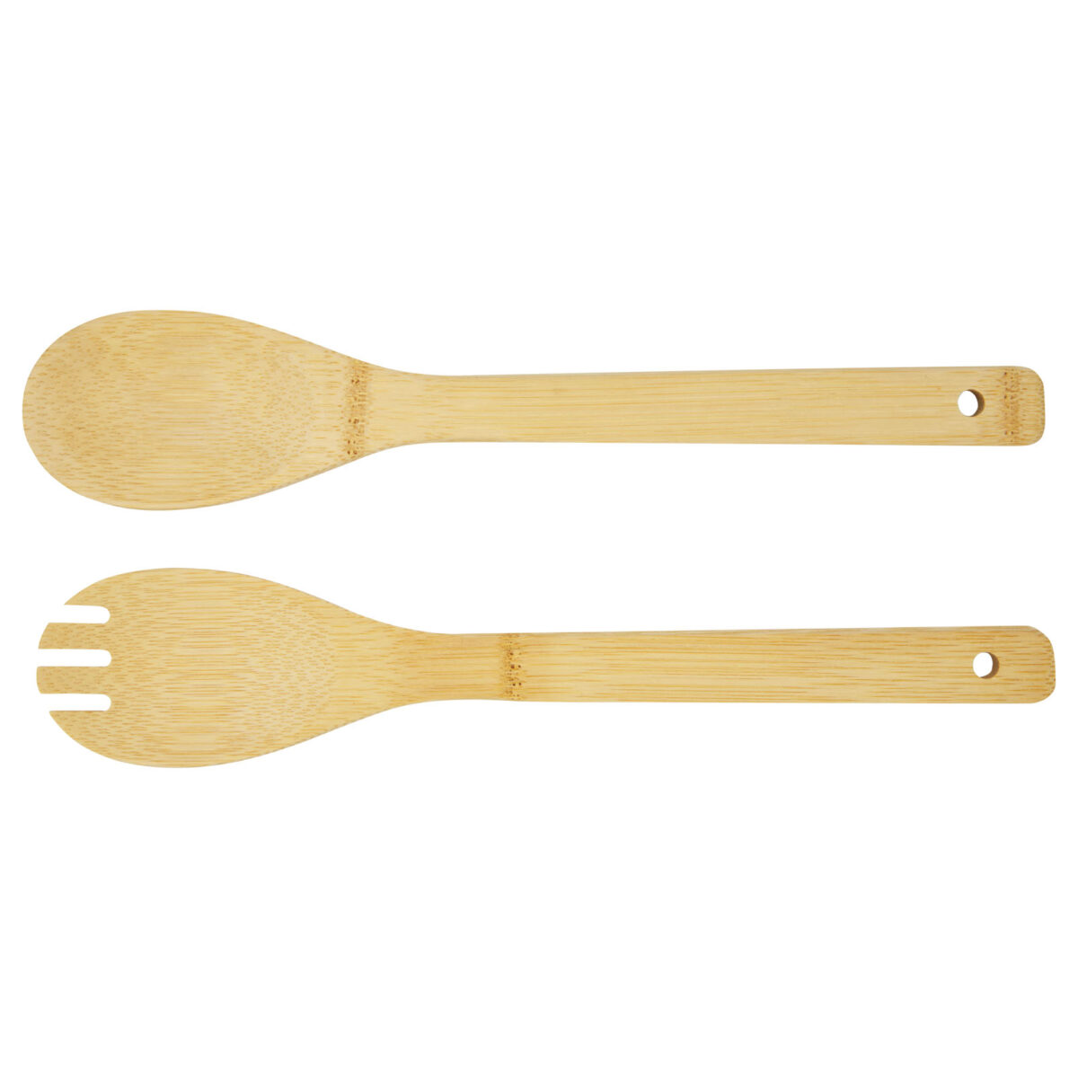 Argulls bamboo salad bowl and tools – Natural front view