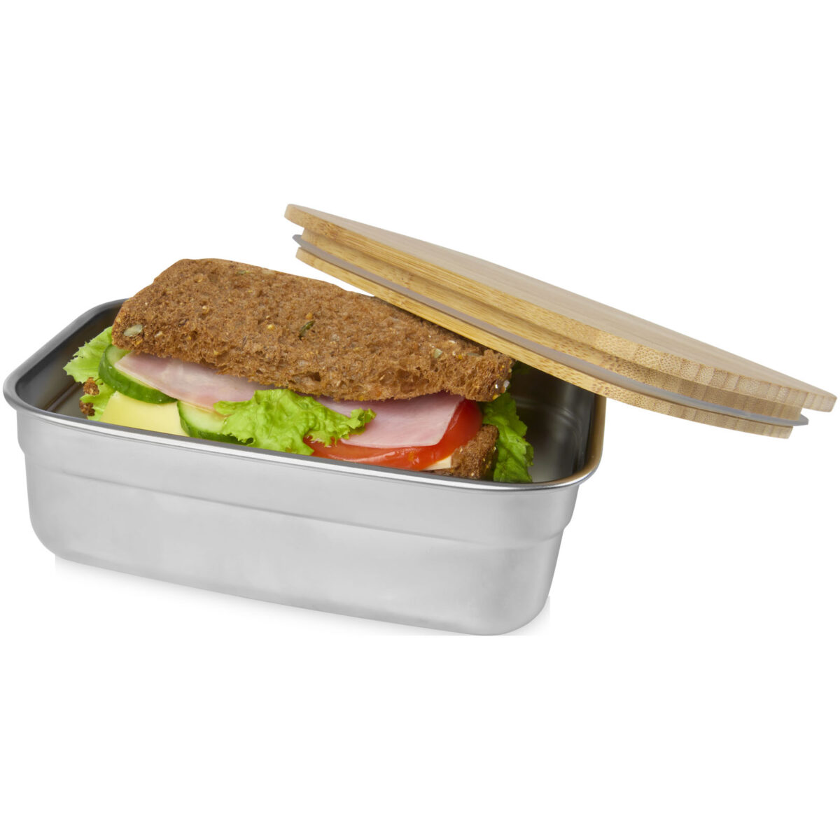 Tite stainless steel lunch box with bamboo lid – Natural extra view