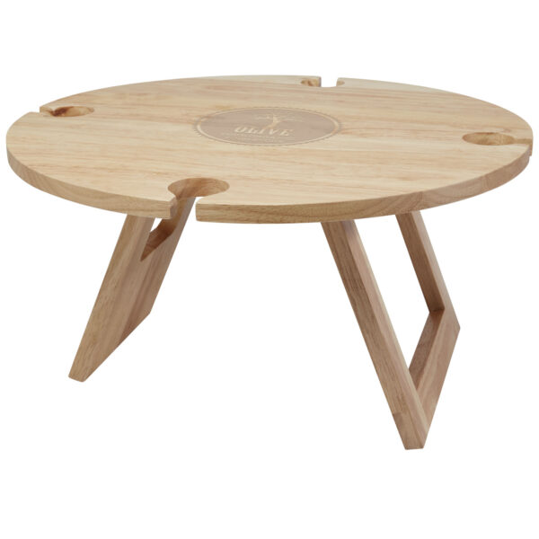 Soll foldable picnic table – Natural with logo