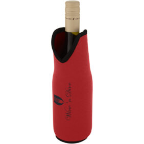 Noun recycled neoprene wine sleeve holder – Red with logo