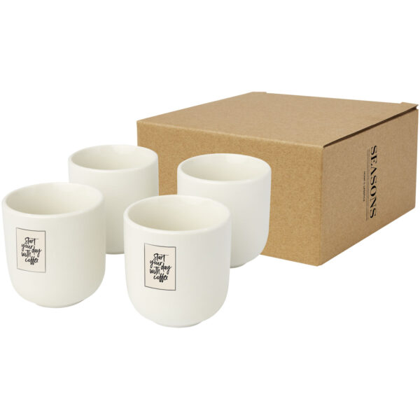 Male 4-piece 90 ml espresso cup – White with logo