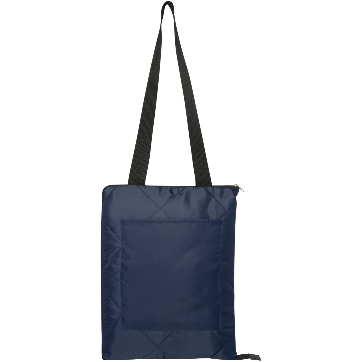 Clary GRS recycled polyester picnic blanket – Navy front view