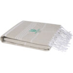 Anna 150 g/m² hammam cotton towel 100x180 cm – Beige with logo