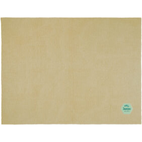 Suzy 150 x 120 cm GRS polyester knitted blanket – Beige with logo