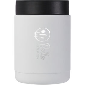 Doveron 500 ml recycled stainless steel insulated lunch pot – White with logo