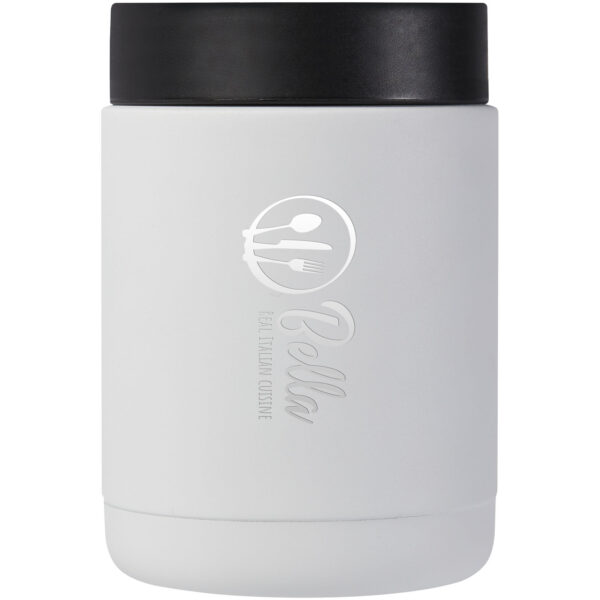 Doveron 500 ml recycled stainless steel insulated lunch pot – White with logo
