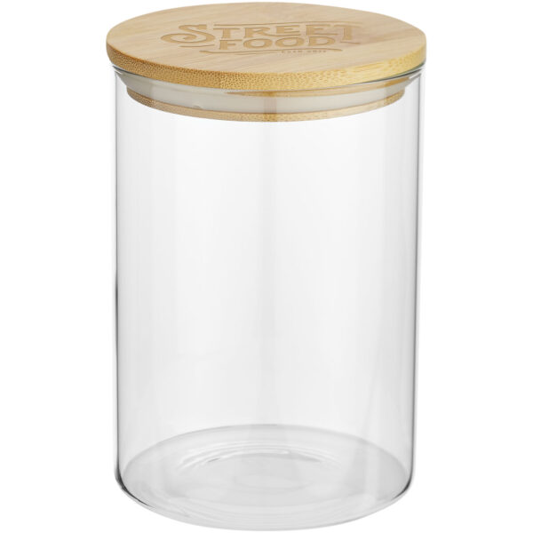 Boley 550 ml glass food container – Natural with logo
