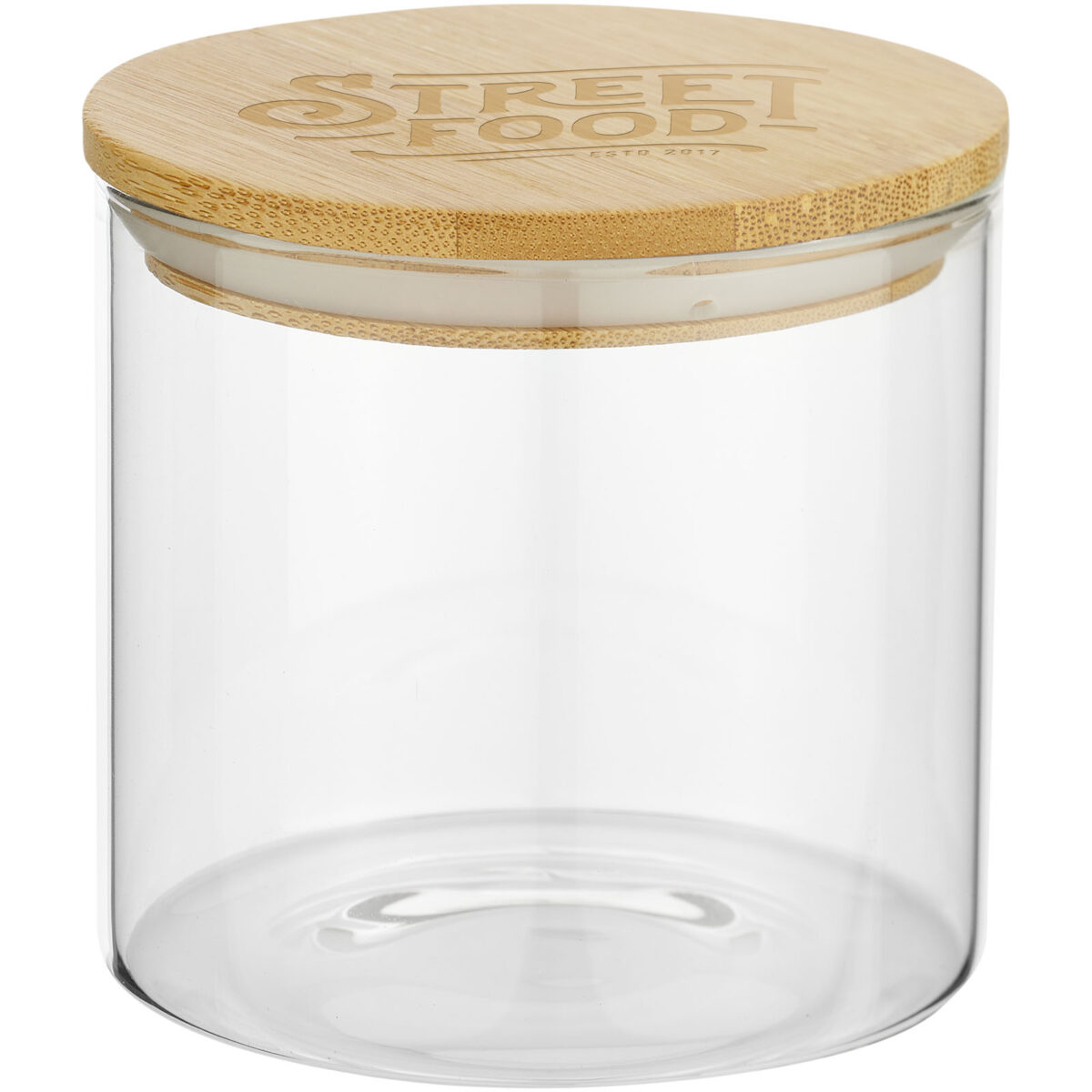 Boley 320 ml glass food container – Natural with logo