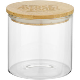 Boley 320 ml glass food container – Natural with logo