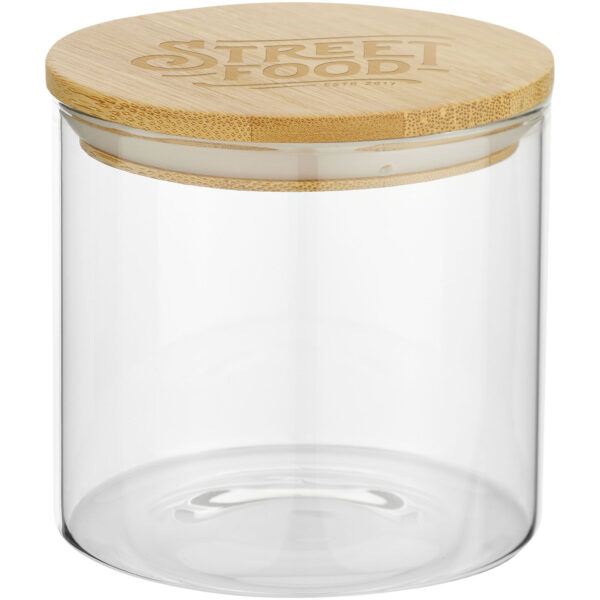 Boley 320 ml glass food container – Natural with logo