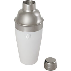 Gaudie recycled stainless steel cocktail shaker – White with logo