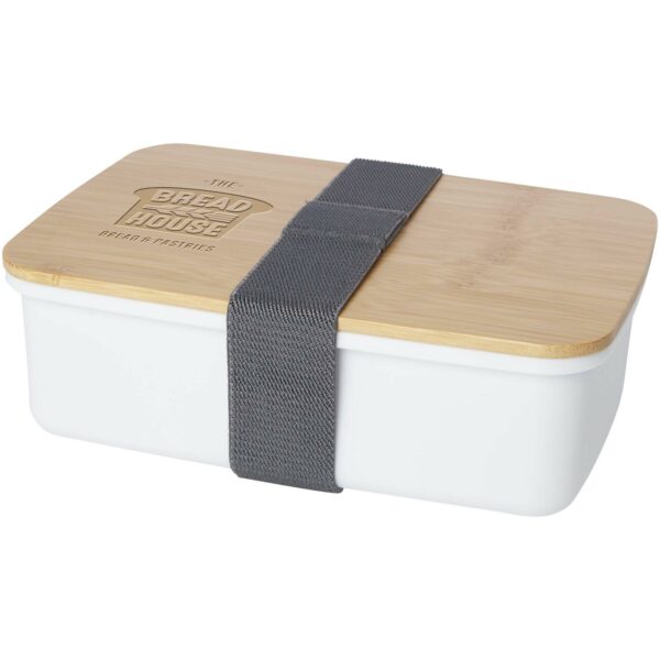 Mangi 750 ml lunch box – White with logo