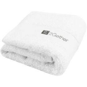 Sophia 450 g/m² cotton towel 30x50 cm – White with logo