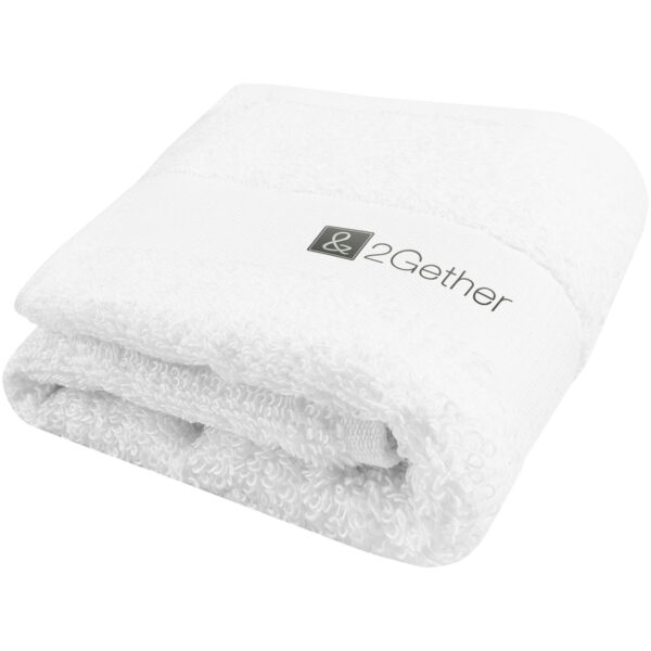 Sophia 450 g/m² cotton towel 30x50 cm – White with logo