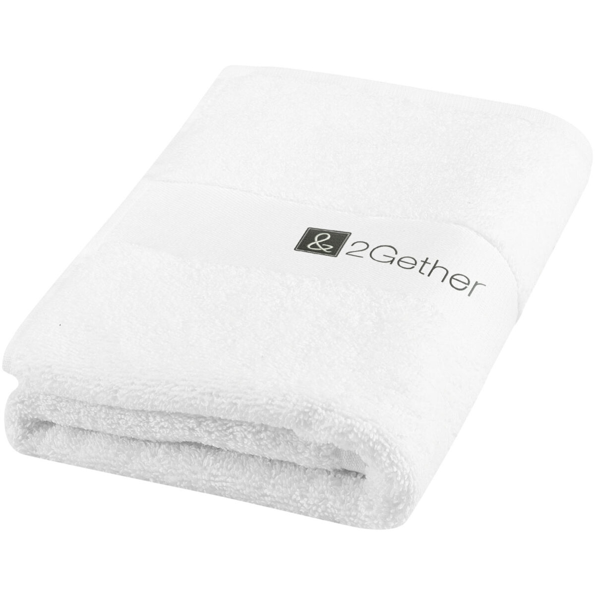 Charlotte 450 g/m² cotton towel 50x100 cm – White with logo